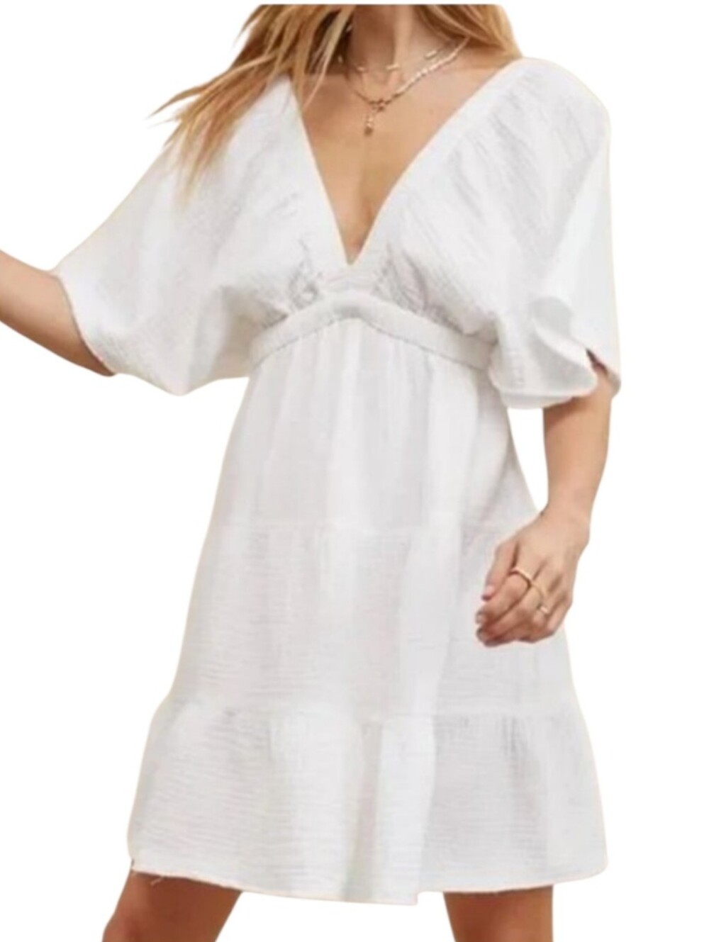 Aerie White Cotton Summer Mini Dress